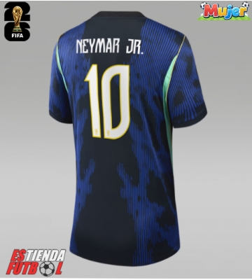 Brasil Neymar Jr #10 Segunda Equipación Mujer Mundial 2026 Manga Corta